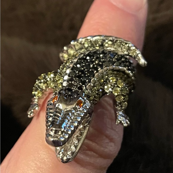 Alligator Ring in Silver with Stones Size 5 NWOT - Picture 6 of 8